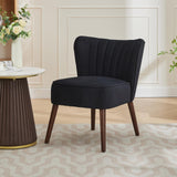 Garvee Modern Living Room Chair Velvet Upholstered Adjustable Feet Side Accent Chair Black
