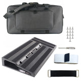 Garvee Guitar Pedal Board Lightweight Aluminum Alloy 22.04" x 11.02" with Carrying Bag for Guitar Players Bands Studio Black