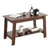 Garvee Coffee Table, Coffee Table for Living Room, Modern Farmhouse Coffee Table with Storage Shelf, 2-Tier Living Room Table Rectangular Center Table, Home Office Industrial Cocktail Tables, Light Walnut