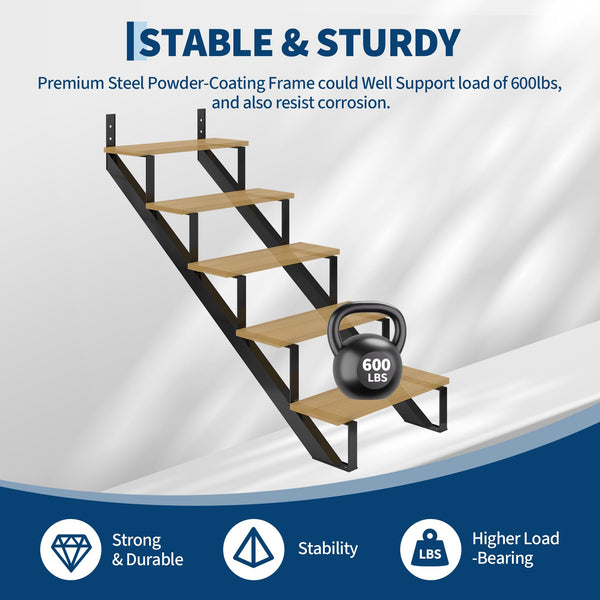 Triangular design supports 600 lbs