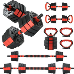 Garvee Adjustable Dumbbells 66/88Lbs 4-in-1 Weight Set with Connector for Home Gym, Multi-Functional Fitness Tool, Durable Polyethylene, Ergonomic Grip, Quick-Adjust System