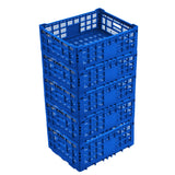 Garvee 52L Heavy-Duty Collapsible Milk Crate - Foldable Plastic Storage Crate for Garage, Kitchen & Office - Multi-Use, Reinforced Walls, Lightweight Black - 5Blue