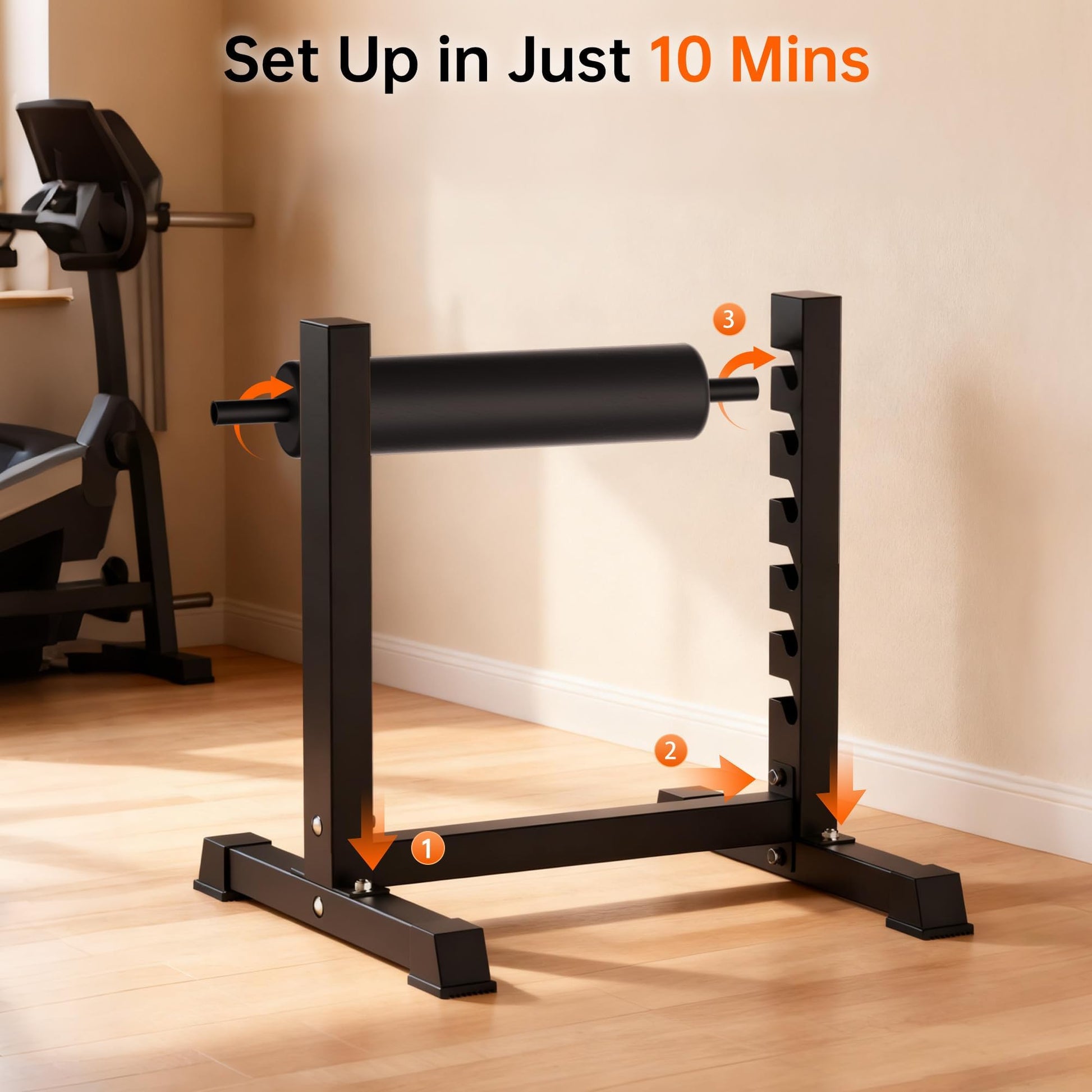 Adjustable squat stand with multiple height positions