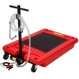 Garvee Best Oil Drain Pan with Pump – 17 Gallon Low Profile Oil Drain Pan for Cars, SUVs & Trucks, 12V Electric Pump & 8FT Hose for Easy Oil Changes - Red-Electric