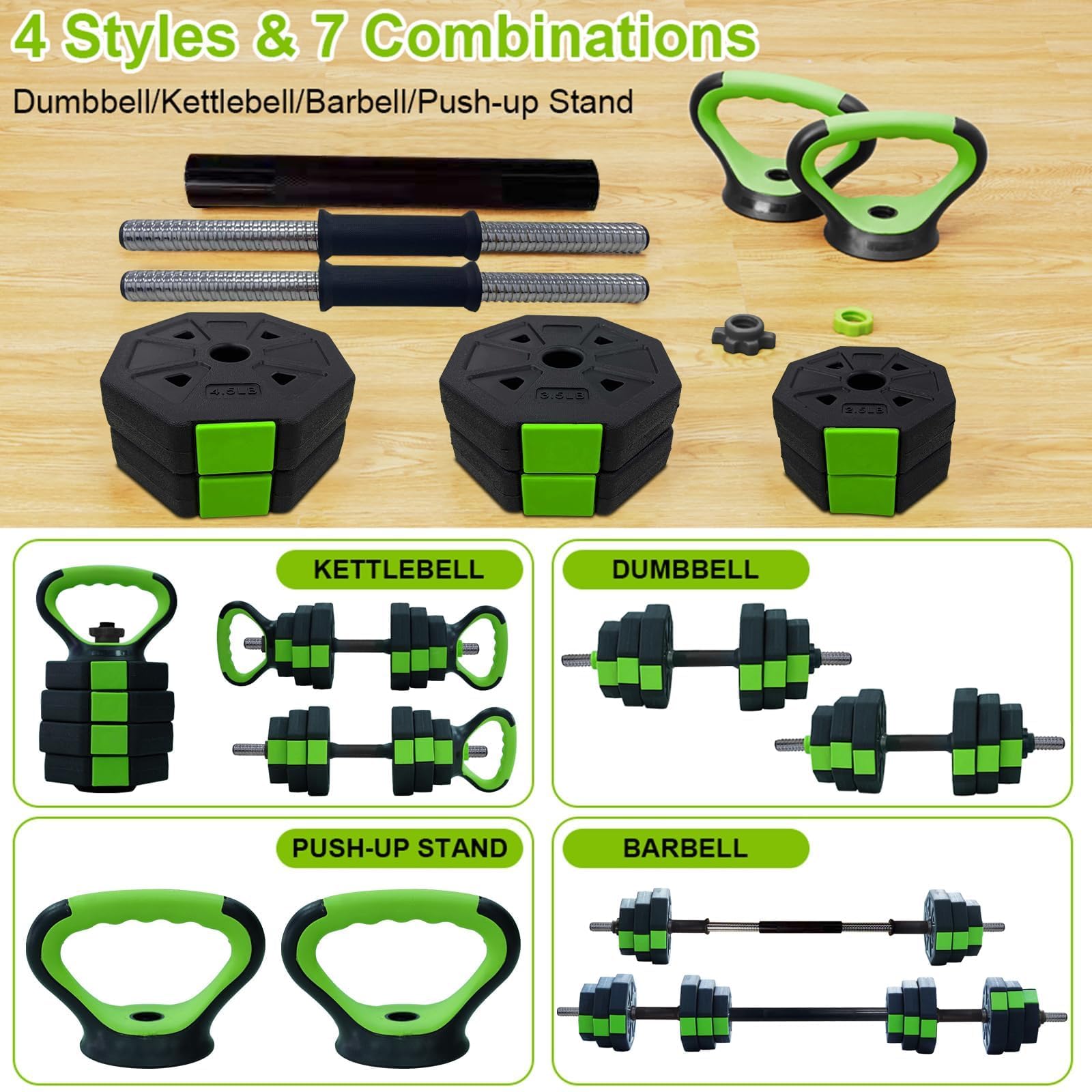 Garvee adjustable dumbbell set with 4 workout modes