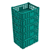 Garvee 52L Heavy-Duty Collapsible Milk Crate - Reinforced Plastic Storage Crate for Garage, Kitchen & Office - Foldable, Stackable, Multi-Use, Lightweight Black - 5Green