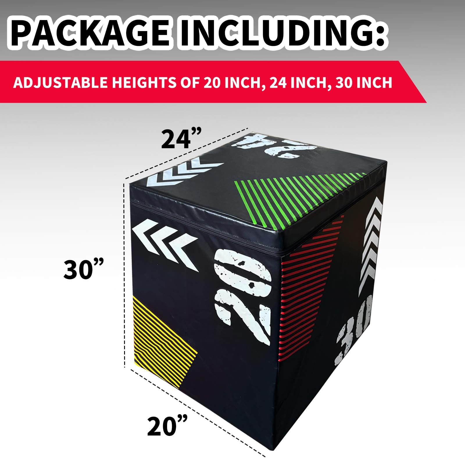 3-in-1 rotating plyo box with 20 24 and 30 inch heights