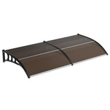Garvee Awning For Door Entrance Window Canopy With Plastic Steel Bracket Polycarbonate Cover Brown Board 40x80 - Brown