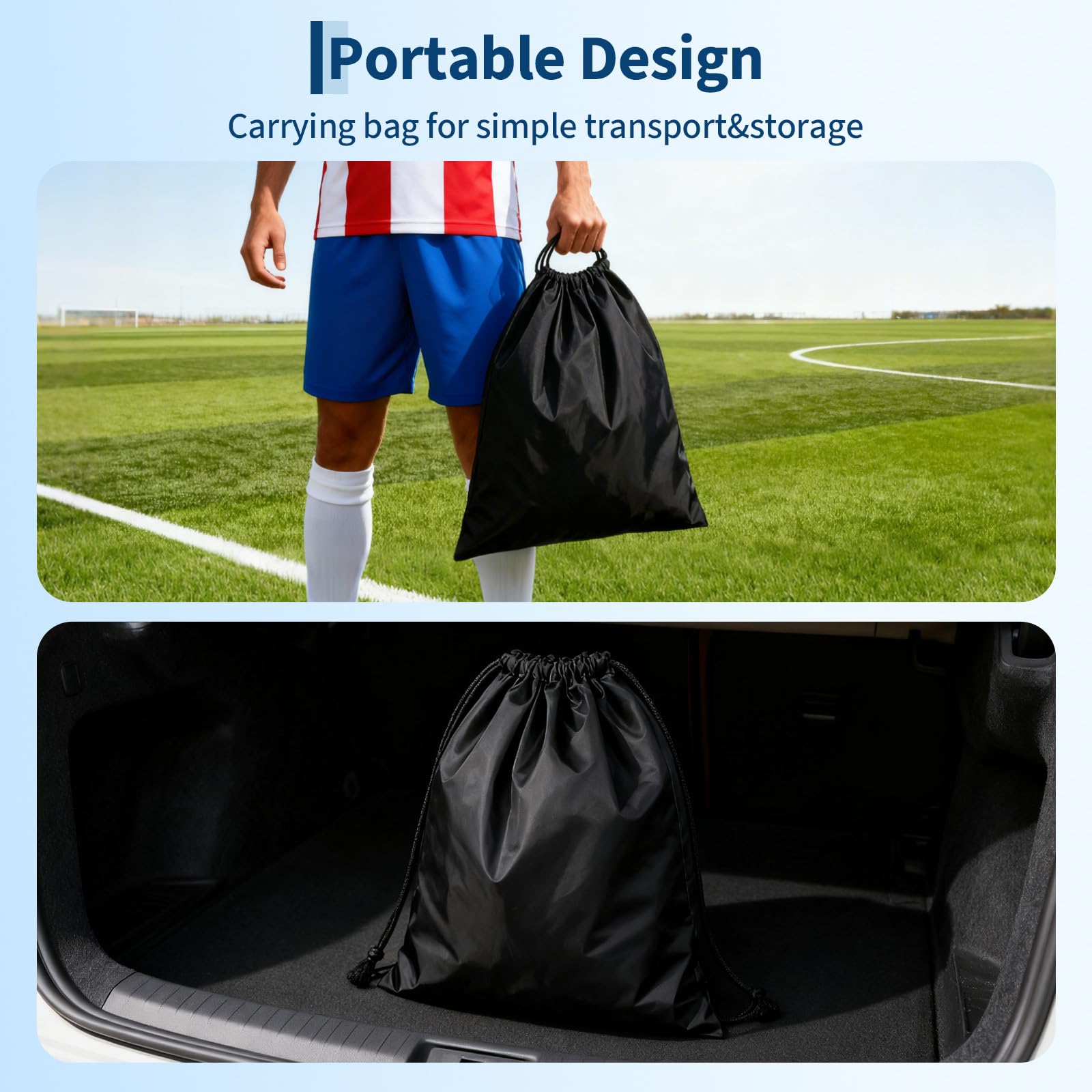 Sac de transport de but de soccer portable pour le transport et le stockage