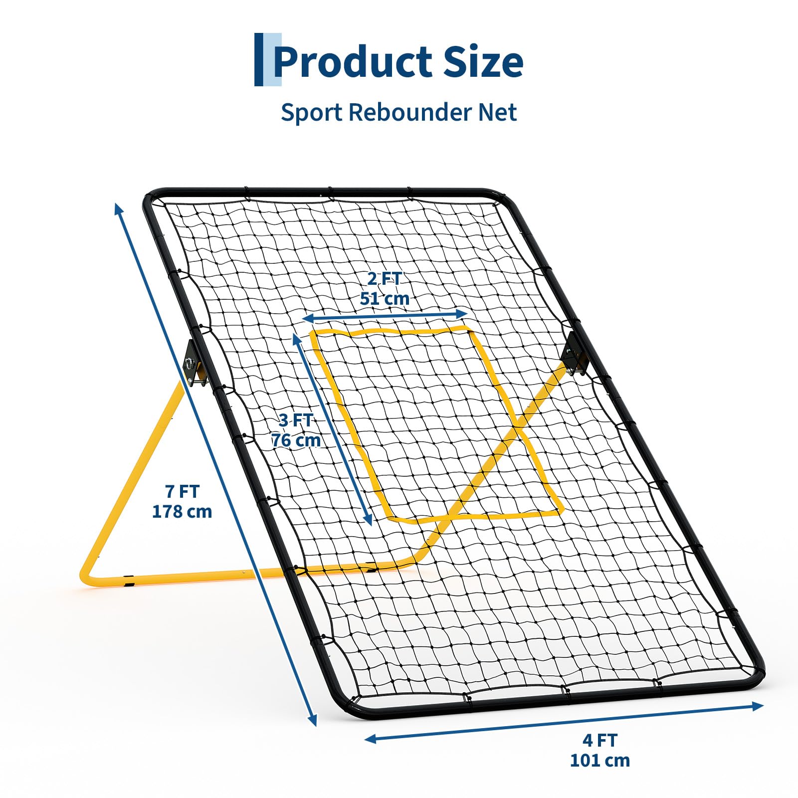 7 x 4 ft volleyball rebounder net with product dimensions
