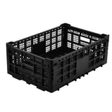 Garvee 52L Heavy-Duty Collapsible Milk Crate with Reinforced Walls for Garage Kitchen Office Multi-Use Foldable Plastic Crate Black - Black