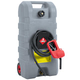 Garvee 15 Gallon Portable Fuel Caddy, 10-ft hose, siphon pump, 7.5 L/min manual nozzle, diesel/gasoline tank - Gray - Grey