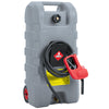 Garvee 15 Gallon Portable Fuel Caddy, 10-ft hose, siphon pump, 7.5 L/min manual nozzle, diesel/gasoline tank - Gray