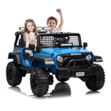 Garvee 24V 2-Seater Kids Electric Truck with Parent Remote Control, 4WD Dual Motor, 2 Speeds, Blue - Blue