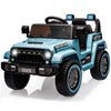 Garvee 12V Kids Ride-On Truck For Age 3+, Remote Control, LED, Music, 3 Speeds - Blue