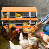 Garvee Chicken Nesting Box 10-Hole Roll Away Egg Laying Box with Lid Heavy-Duty Galvanized Steel Rustproof Design Wall-Mountable Orange - Orange
