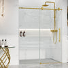Garvee Glass Shower Door (60" W x 75" H), Frameless Sliding Shower Door with Waterroof Strip, Bathroom Door with Clear SGCC Tempered Glass(8mm), Gold