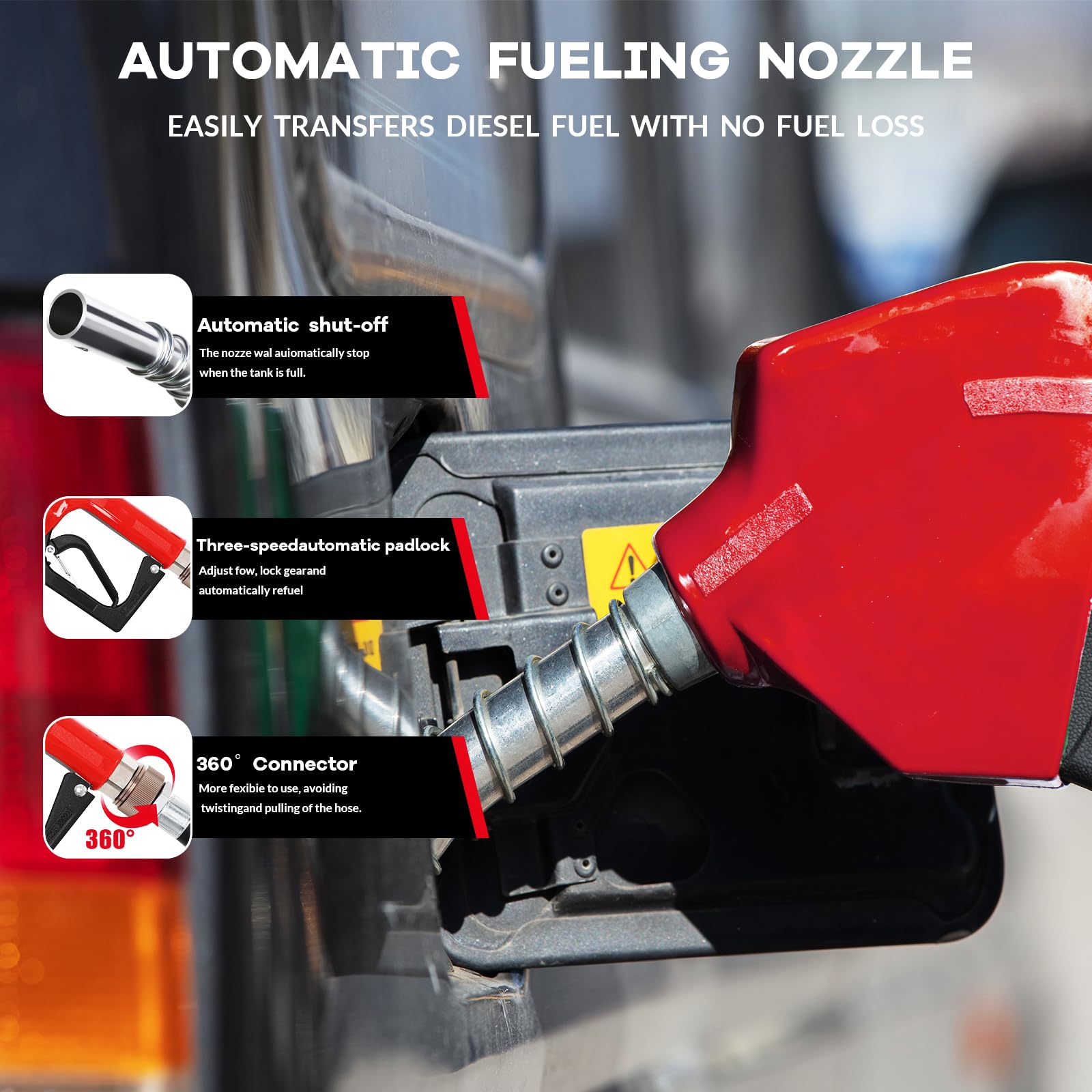 automatic fuel nozzle for portable tank