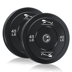 Garvee Weight Plates Set Olympic 2-Inch 45LB Rubber Bumper Plates with Steel Reinforcement Universal Fit for Home Gym and Commercial Use Black