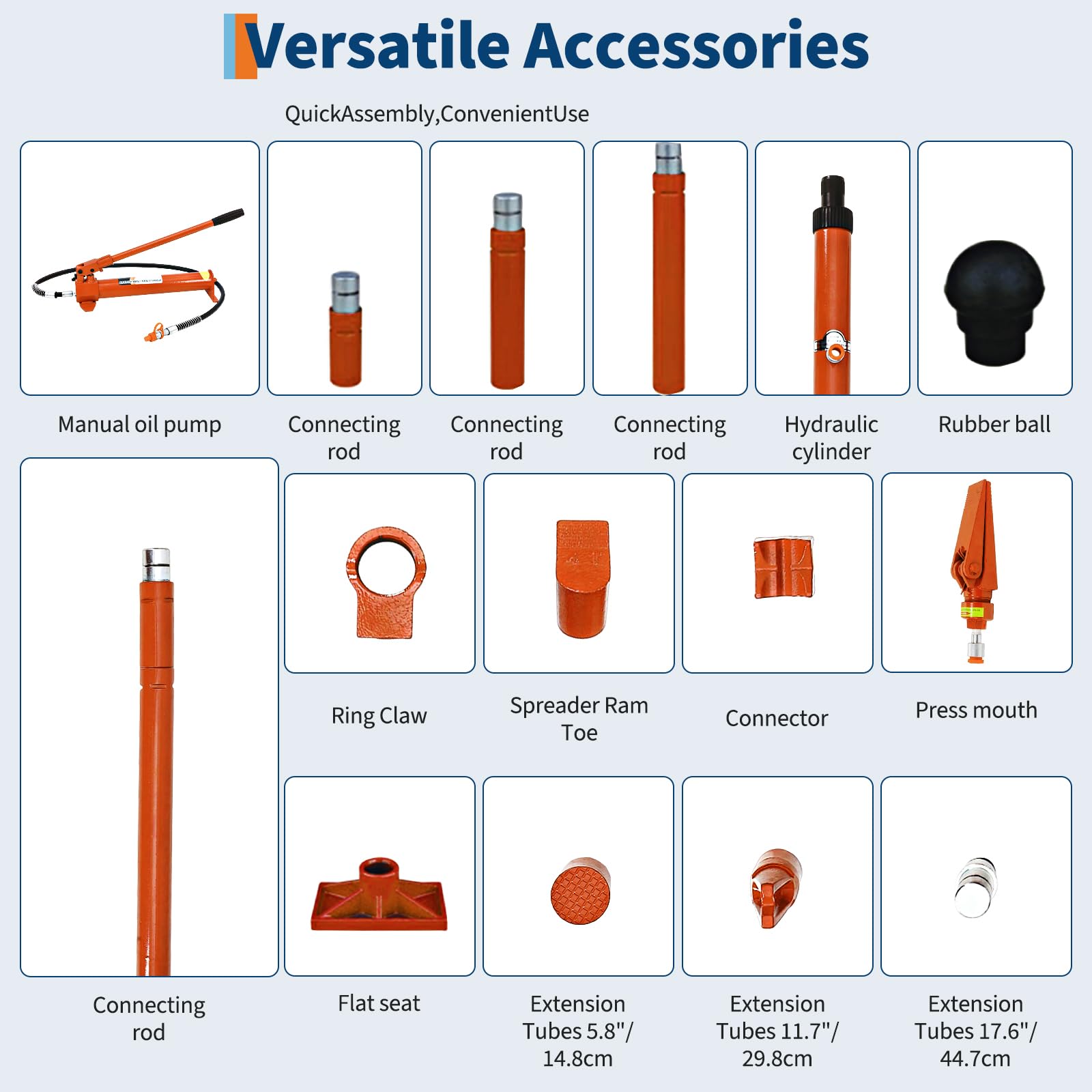 Orange porta power extensions, contact heads, and connectors