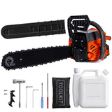 Garvee Gas Powered Chainsaw 16-Inch Bar Professional Grade Wood Cutter Tree Trimmer Quick Start Anti-Vibration Black