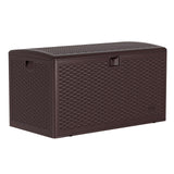 Garvee 99 Gallon Waterproof Large Resin Deck Box Lockable Storage Container for Patio Furniture Tools Brown - Brown