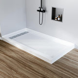 Garvee 60 x 32 in Shower Base Non-Slip Design Single Threshold Left Drain Stainless Steel Cover Shower Enclosure - 60X32"