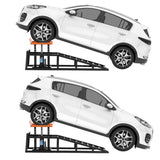 Garvee 5 Ton Hydraulic Car Ramps Heavy Duty Vehicle Lift With Reflective Strips For Night Use Adjustable Height 9.8"-15" Portable Auto Service Ramps Black - Black+Orange