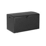 Garvee 73 Gallon Waterproof Large Resin Deck Box, Lockable Storage Container for Patio, Pool, Garden, Black - Black