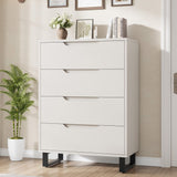 Garvee 4 Drawer Dresser White Freestanding Vertical Storage Cabinet for Bedroom Living Room Hallway Entryway 41.5 in Tall