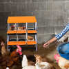 Garvee Chicken Nesting Box 6-Hole Roll Away Egg Laying Box with Lid, Heavy-Duty Galvanized Steel, Orange, Easy Egg Collection & Cleaning