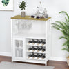 Garvee Large Storage Wine Cabinet with Detachable Rack & Mesh Door, Grey - White