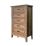 Garvee Wood Vintage Dresser 5 Drawer, Tall Storage Organizer for Closet, Bedroom, Entryway, Retro Yellow, 27.5"W x 44.8"H - Retro Yellow