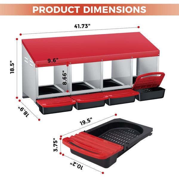 durable metal chicken nesting box
