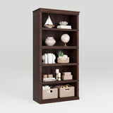 Garvee 5 Tier Farmhouse Bookcase Wooden Bookshelves With Storage For Home Office Living Room Bedroom Grey 67.4" H x 31.5" W x 12.8" D - Brownish Red
