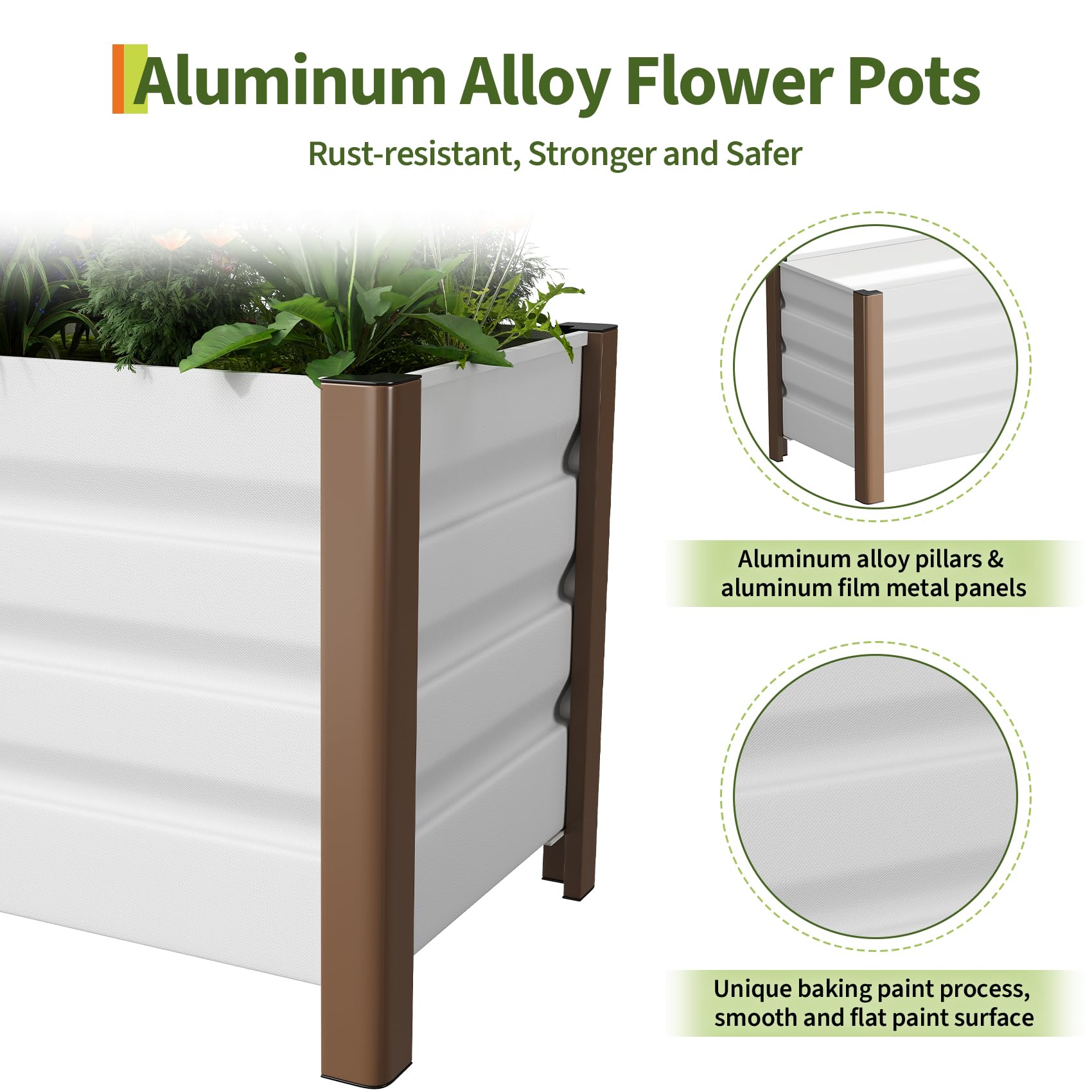 Rust-proof aluminum alloy planter box construction