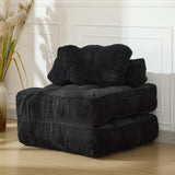 Garvee Folding Sofa Bed Convertible Sleeper Chair with Pillow Black Single for Living Room Bedroom