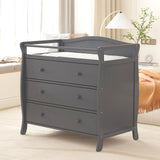 Garvee 3-Drawer Changing Table, Infant Diaper Changing Station with Drawers, Safety Rails & Strap,Nursery Dresser Chest with Changing Table Top,Baby Changing Station,Wood Diaper Changing Station