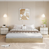 Garvee Queen Size Wood Platform Bed Frame No Headboard Modern Minimalist Style Sturdy Structure Easy Assembly - Burlywood
