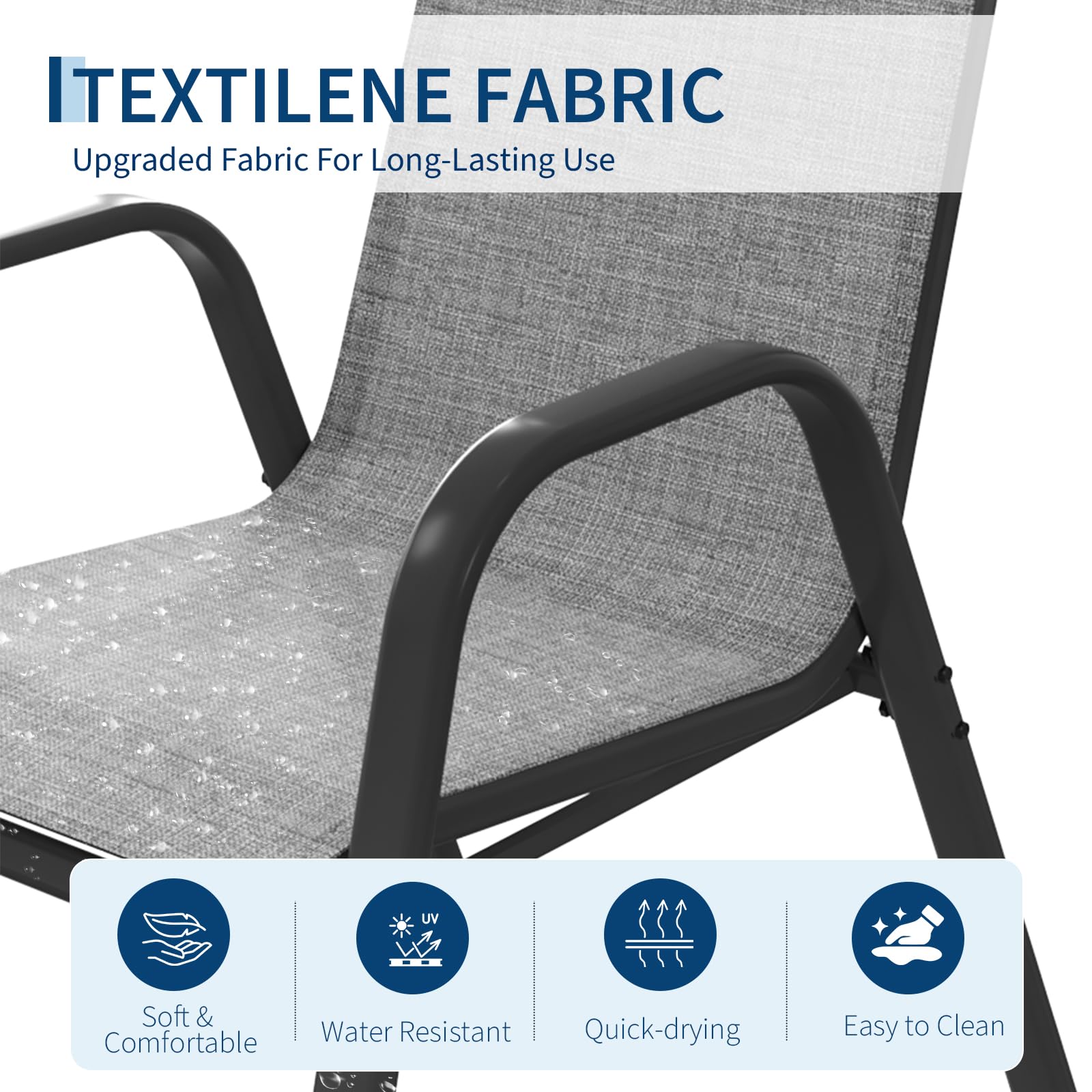 Garvee Textilene chair with outdoor resistant construction
