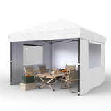Garvee 10'x10' Commercial Pop-Up Canopy Tent – Heavy-Duty 210D Oxford, UV 50+ Waterproof, 3 Removable Sidewalls, Sandbags, White - White-A