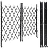 Garvee Double Folding Steel Security Gate, 85" H x 150" W, 360° Rolling Casters, Padlock Hasp, Black Powder Finish, Home & Industrial Use