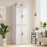 Garvee Pantry Cabinet, Freestanding Kitchen Pantry Storage Cabinet,70" Cupboard, Tall Storage Cabinet with Doors and Adjustable Shelves, for Bathroom, Dining Room, Living Room, Antique White - Antique White