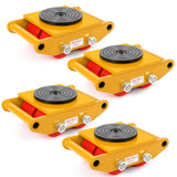 Garvee Industrial Machinery Dolly 6 Ton Capacity Heavy Duty Carbon Steel 360° Rotation Anti-Skid Cover 4 PU Wheels for Workshops Warehouses