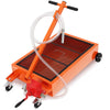 Garvee Oil Drain Pan, 15 Gallon Low Profile Oil Drain Pan with Hand Pump,57L Oil Change Pan with 8ft Hose & Folding Handle, Rolling Oil Drain Cart for Car, SUV, Trucks Oil Draining