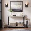Garvee Farmhouse Console Table, Slatted Style, 2-Tier Storage, MDF & Steel, Grey, Entryway, Living Room, Hallway