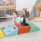 Garvee Foam Climbing Blocks for Toddlers, Waterproof Toddler Climbing Toys, Baby Jungle Gym Indoor Lightweight, Easy to Clean Foam Play Gym 5PCS - Orange