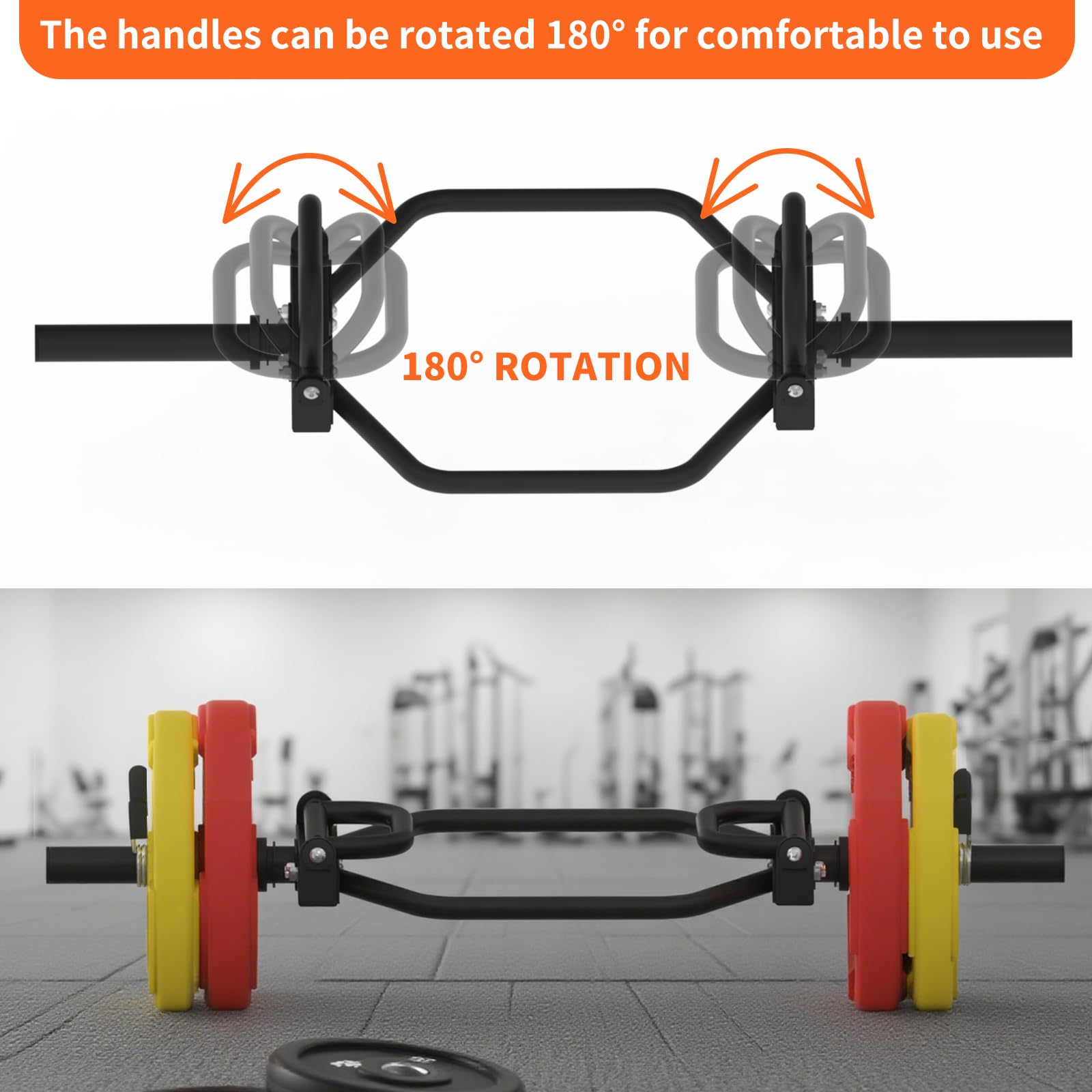 Garvee trap bar with 180 degree rotating handles