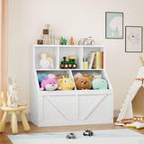 Garvee Kids Bookshelf and Toy Storage, Kids Toy Storage Organizer, Toy Storage Cabinet with Toy Shelf, Toddler Bookshelf Toy Organizer and Storage Bins for Playroom, Bedroom, Nursery, Classroom, Daycare - White