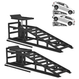 Garvee 2 Pack Hydraulic Car Ramps 5T 11000lbs Low Profile Car Lift Service Ramps Truck Trailer Garage Height Adjustable - Black
